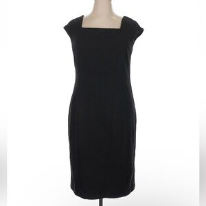 Lafayette 148 Women’s Dress Sz 16  Black Square Neck Sleeveless Cocktail